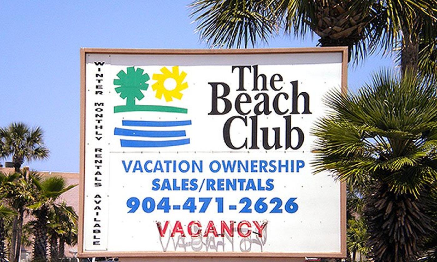 Beach Club sign in St. Augustine, FL.