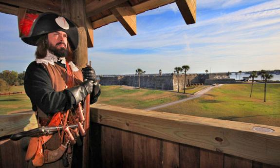 Gaze over the top of the watchtower and watch an interactive model that shows you the changing bay front over 450 years of St. Augustine's existence!