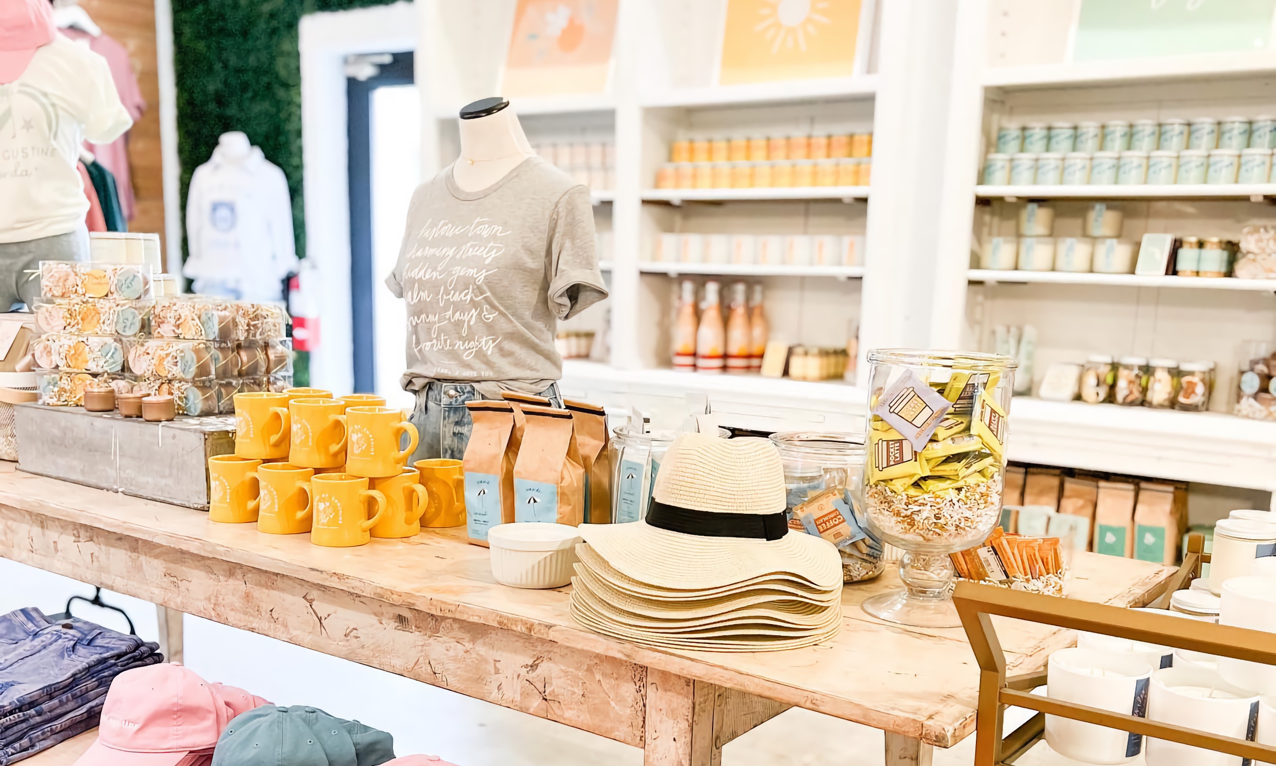 An assortment of items on display inside the boutique