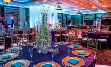 An opulent and colorful banquet for a wedding at Hammock Beach