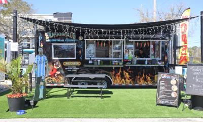 The Tangos r Us good truck has a patio with fake lawn