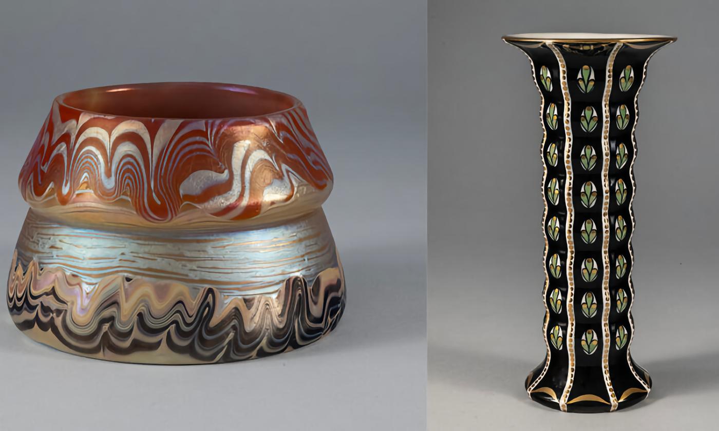 Two objects from the "Wiener Werkstätte exhibit at the Lightner