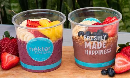 Açaí bowls with various toppings