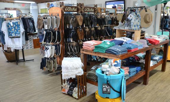 The interior of an outdoor adventures store near St. Augustine