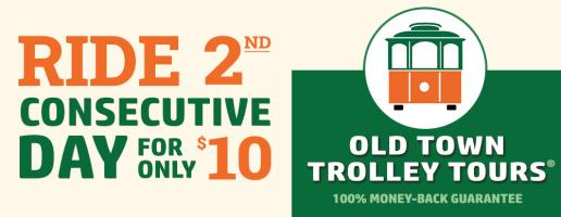 Old Town Trolley Tours - Ride 2nd consecutive day for only $10