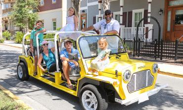 The Horton family, of Seaside Adventures, in a six-passenger LiMoke