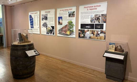 Displays and signage regarding the preservation of historic artifacts