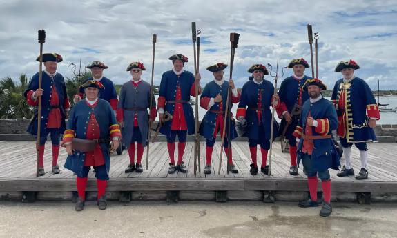 Members of the Castillo's Spanish Cannon reenactors