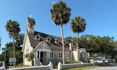 St. Cyprian's Epispocal Church, on a blue-sky day