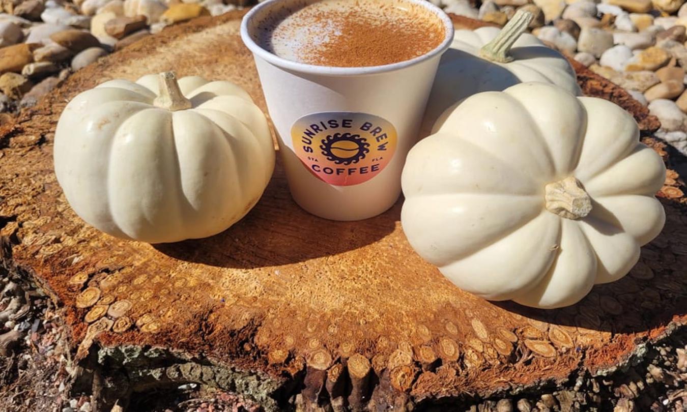 Sunrise Coffee offers pumpkin coffee.