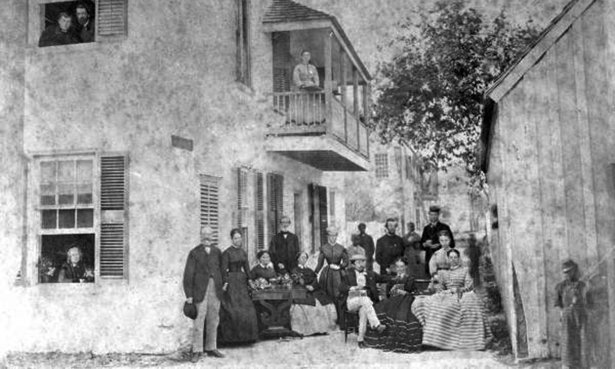 The Ximenez -Fatio house and some of the family and guests.